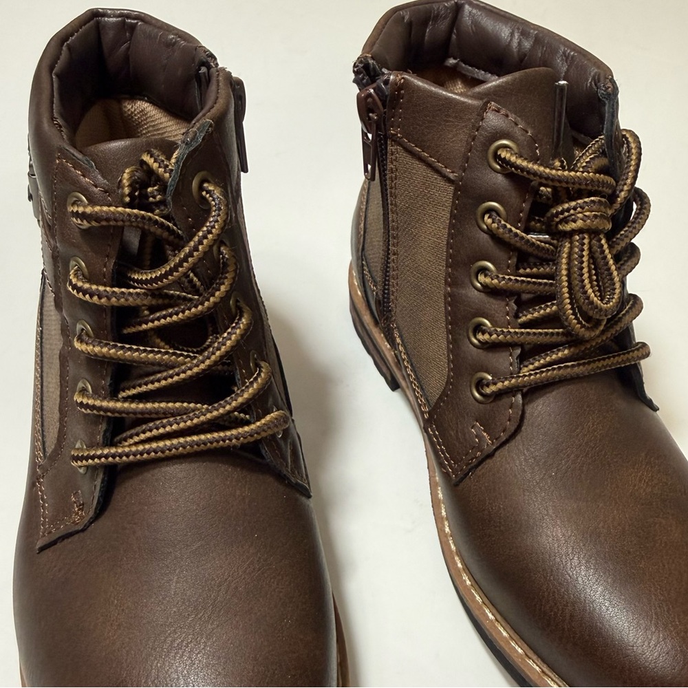 Steve Madden Youth Girls Chestnut Brown Combat Boots — Size 13 - Picture 8 of 15